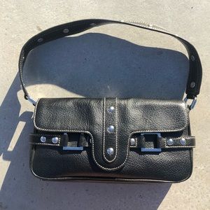 Black leather bag